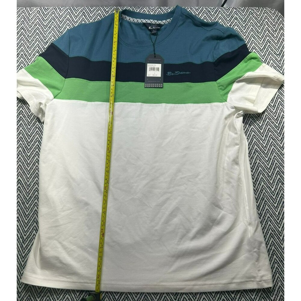 Ben Sherman Men's Colorblock Cotton T-Shirt Coconut Milk Size L Classic Fit $69 - Picture 2 of 7